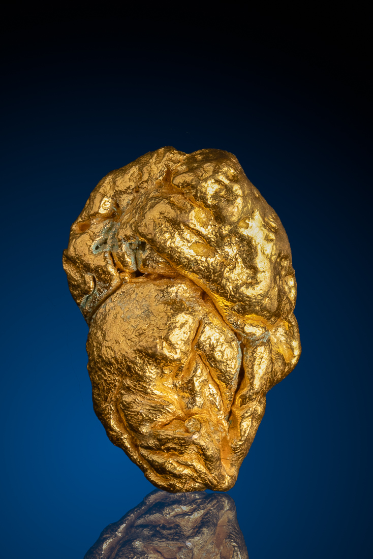(image for) Dense, Ridged Natural Gold Nugget - Australia - 18.39 grams